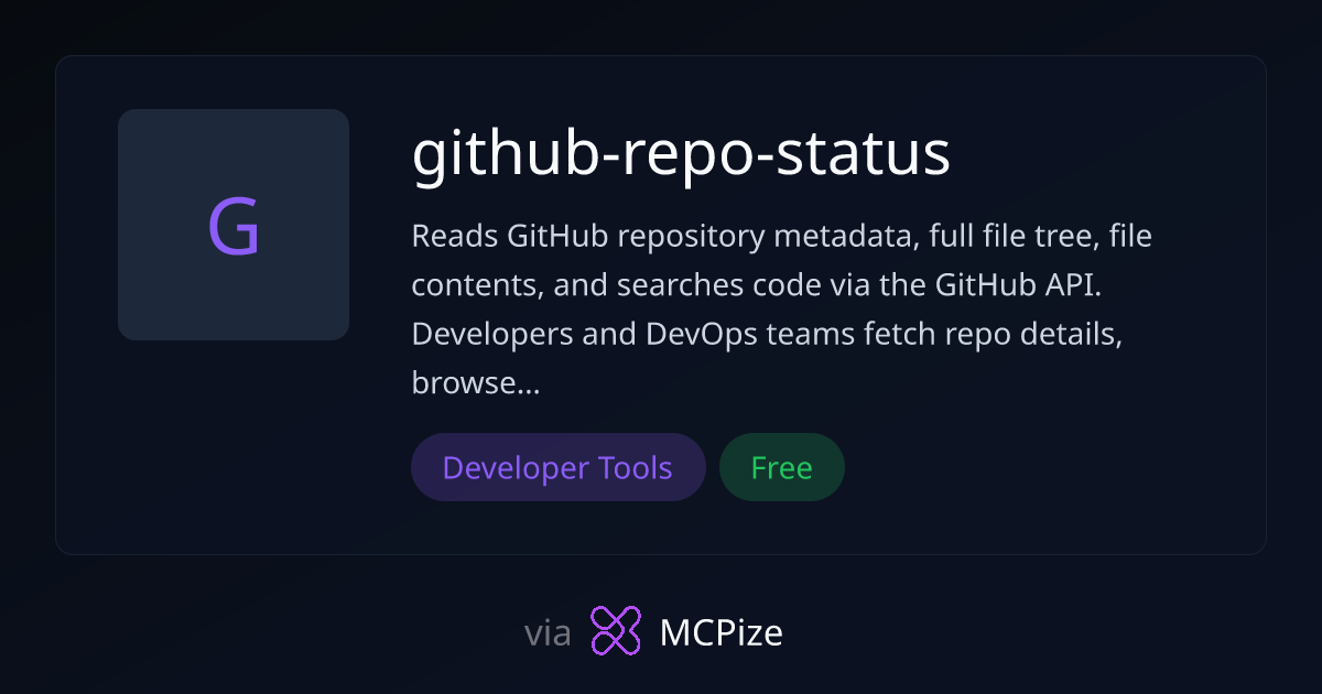 github-repo-status - MCP Server