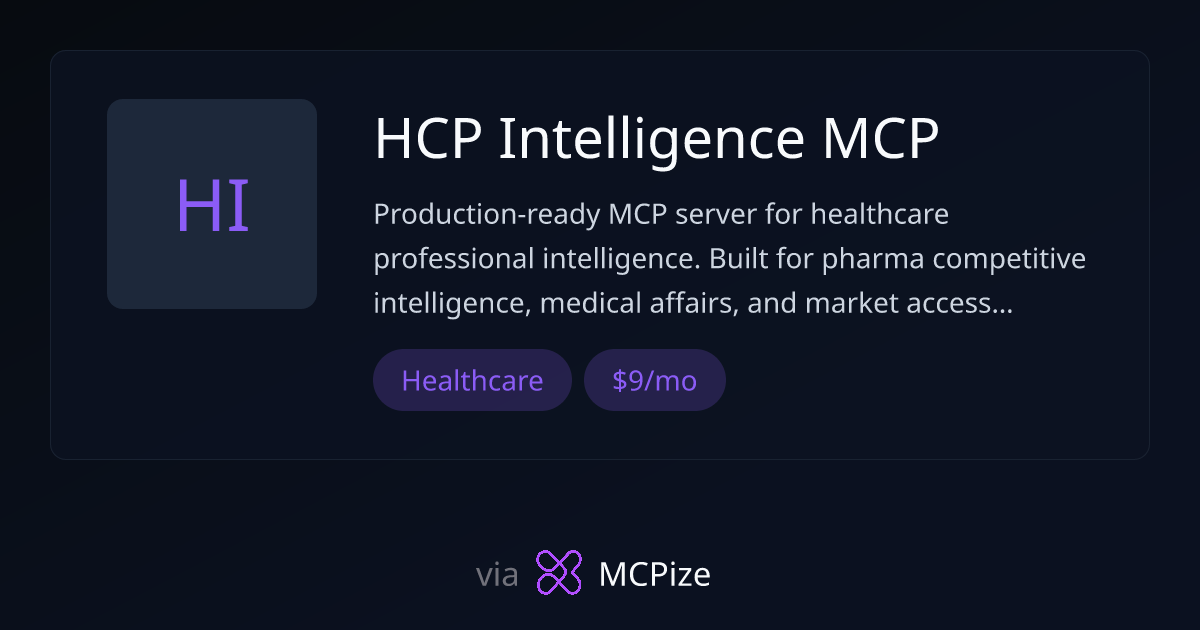 HCP Intelligence MCP - MCP Server