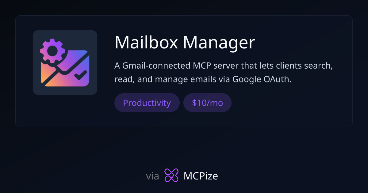 Mailbox Manager - MCP Server