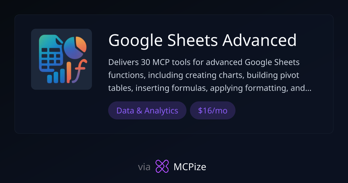 Google Sheets Advanced - MCP Server